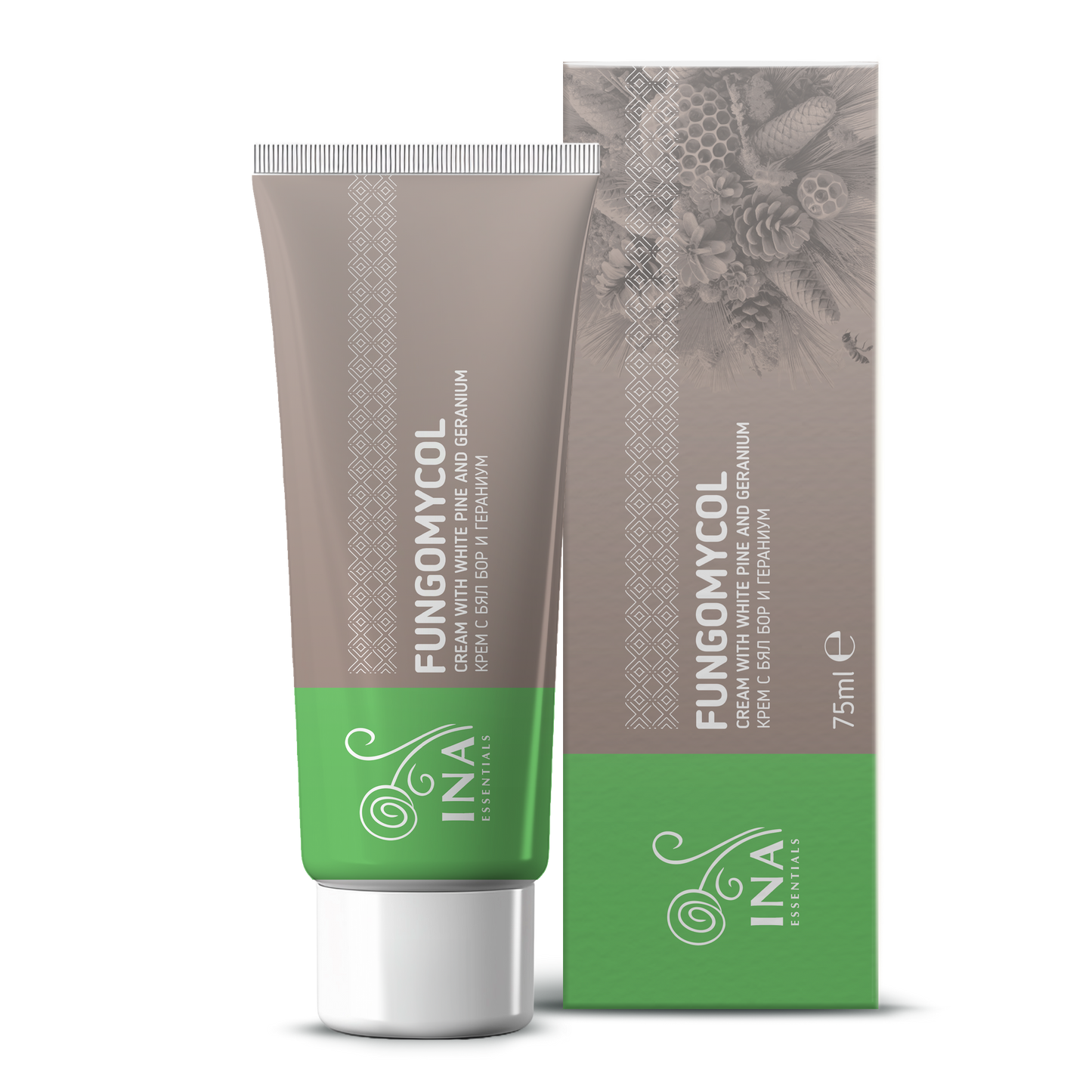 2 in 1 Crème voor Schimmelnagels en droge, gebarsten huid - met Witte den, Urea en Geranium