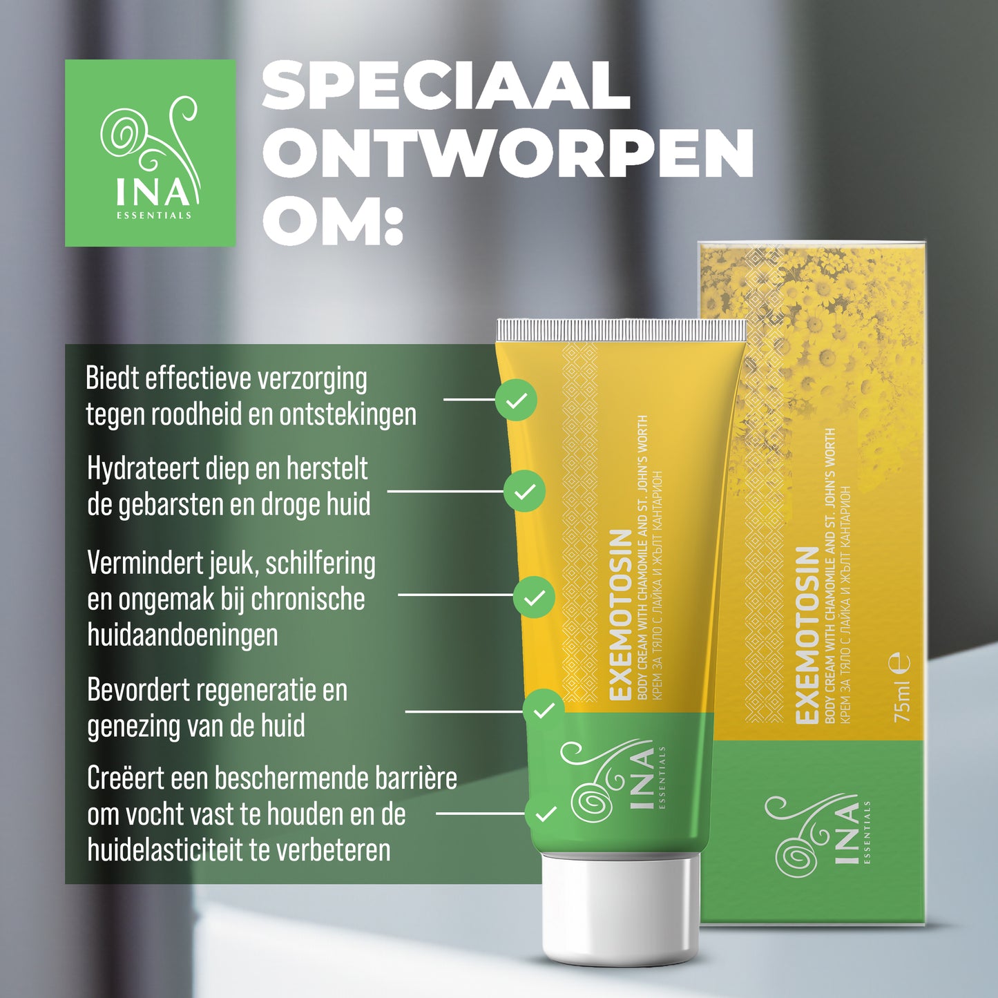Koop 2 crèmes voor psoriasis, eczeem of een geïrriteerde huid en ontvang 1 biologische kamillewater gratis