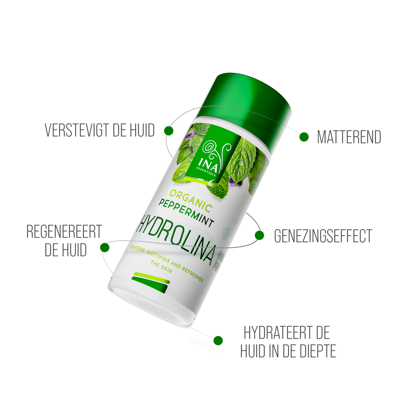 Biologisch Pepermuntwater - Hydrolina voor een Strakke huid en Mat effect