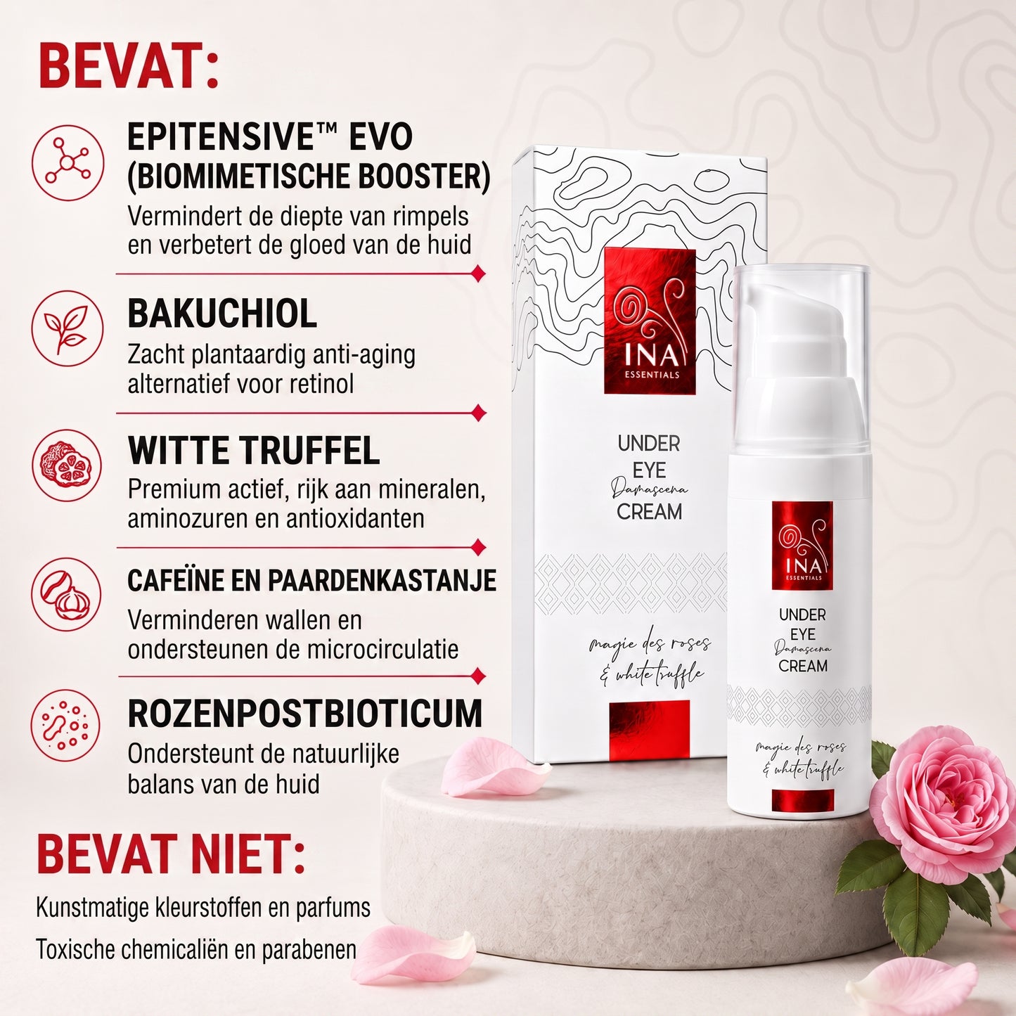Premium Anti-Aging Oogcrème met Roos - Rose Eye Lift