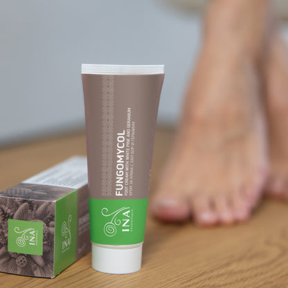 2 in 1 Crème voor Schimmelnagels en droge, gebarsten huid - met Witte den, Urea en Geranium