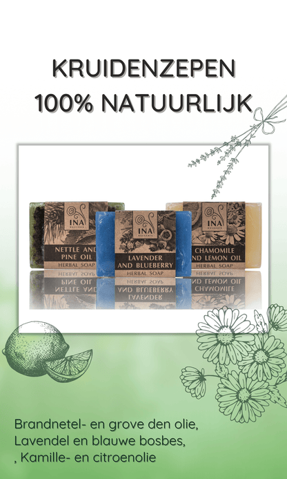 Natuurlijke kruidenzeep met Lavendel en Bosbes - lichaamsacne en onzuivere huid