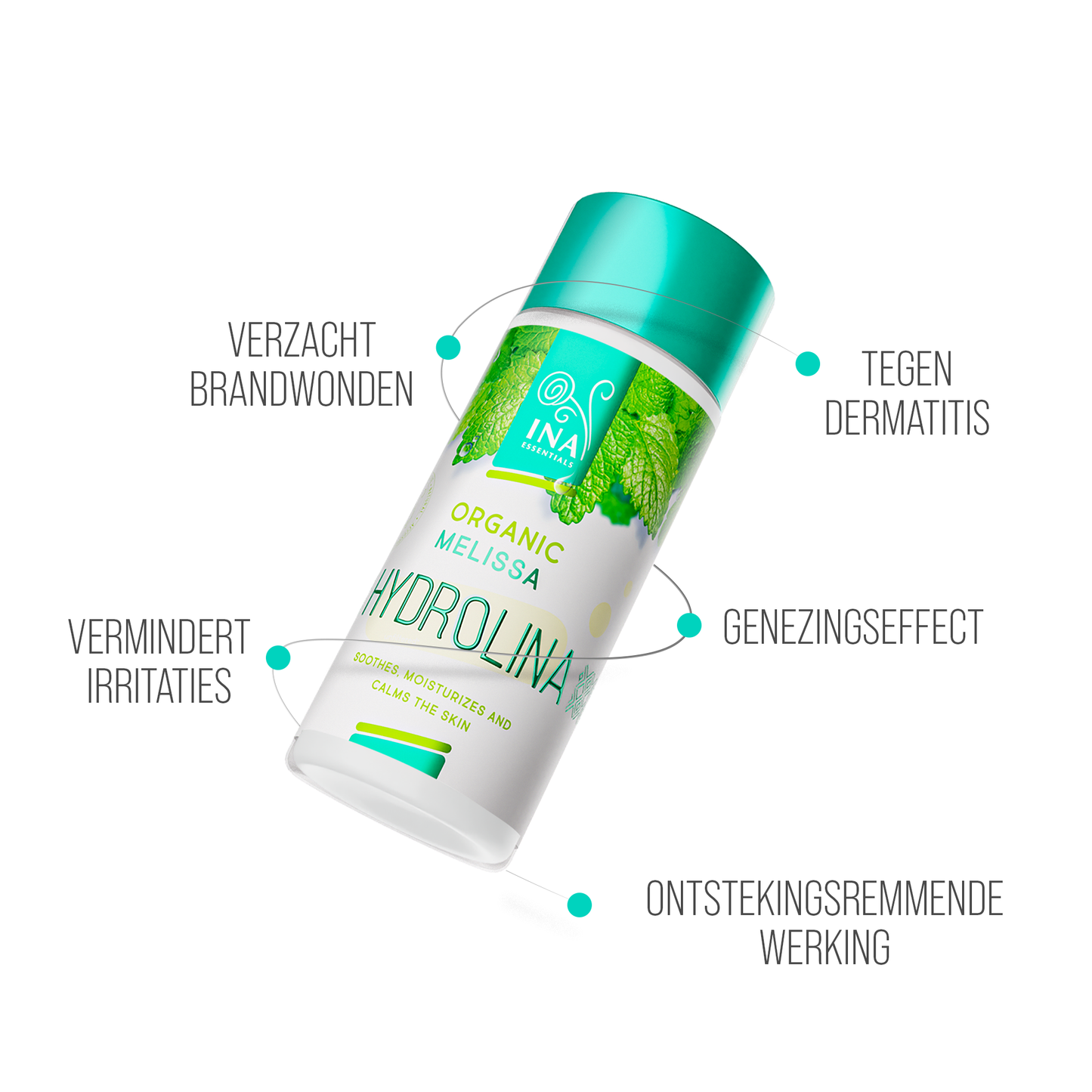 Biologisch Citroenmelissewater (Melissa) - Hydrolina voor Dermatitis en Huidirritaties