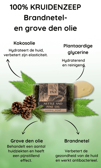 Natuurlijke kruidenzeep met Brandnetel- en Dennenolie - ontstekingsremmende werking